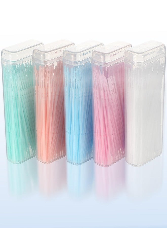WLLHYF 500Pcs Double Head Dental Floss Interdental Toothpick Brush Teeth Stick Oral Care Tool Disposable Plastic Toothpicks for Travel and Home Use (100pcs/Box) - Image 2